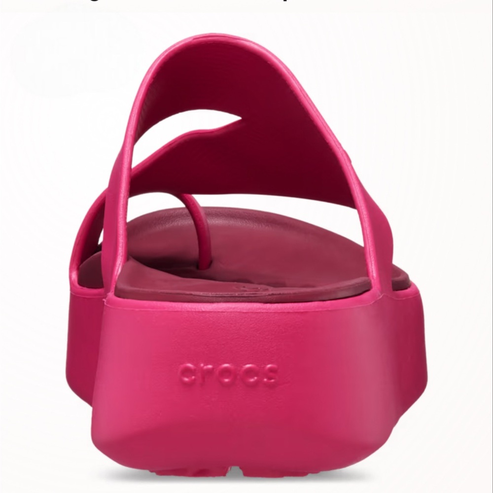 Crocs Women's Pink Slide Sandals Platform - Picture 5 of 7